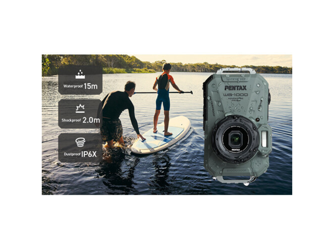 Ricoh PENTAX WG-1000 Waterproof Digital Camera - 16.3 MP, Olive Ricoh PENTAX WG-1000 Waterproof Digital Camera - 16.3 MP, Olive
